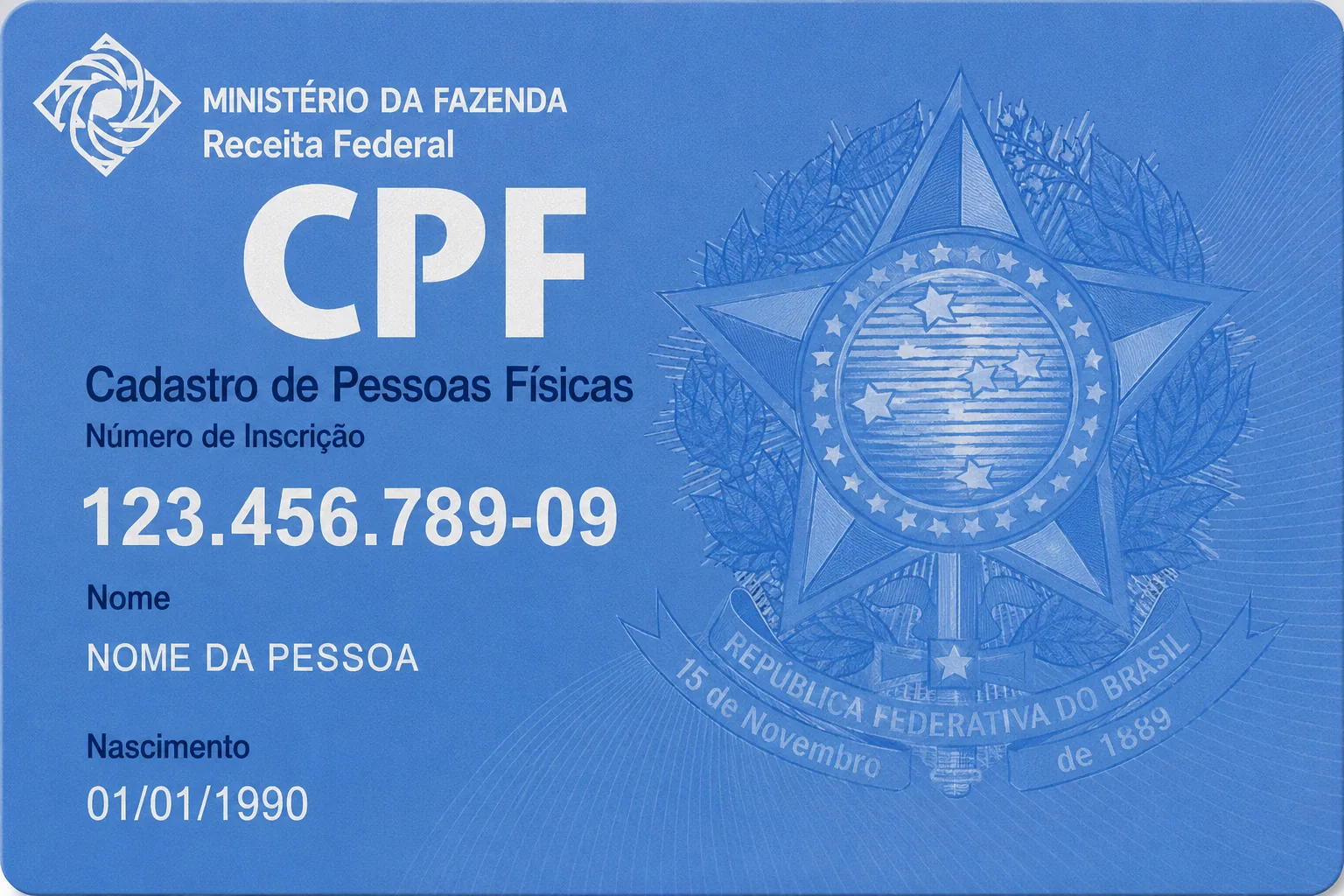 CPF · Cadastro de Pessoas Físicas